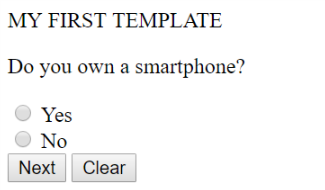 Question with template